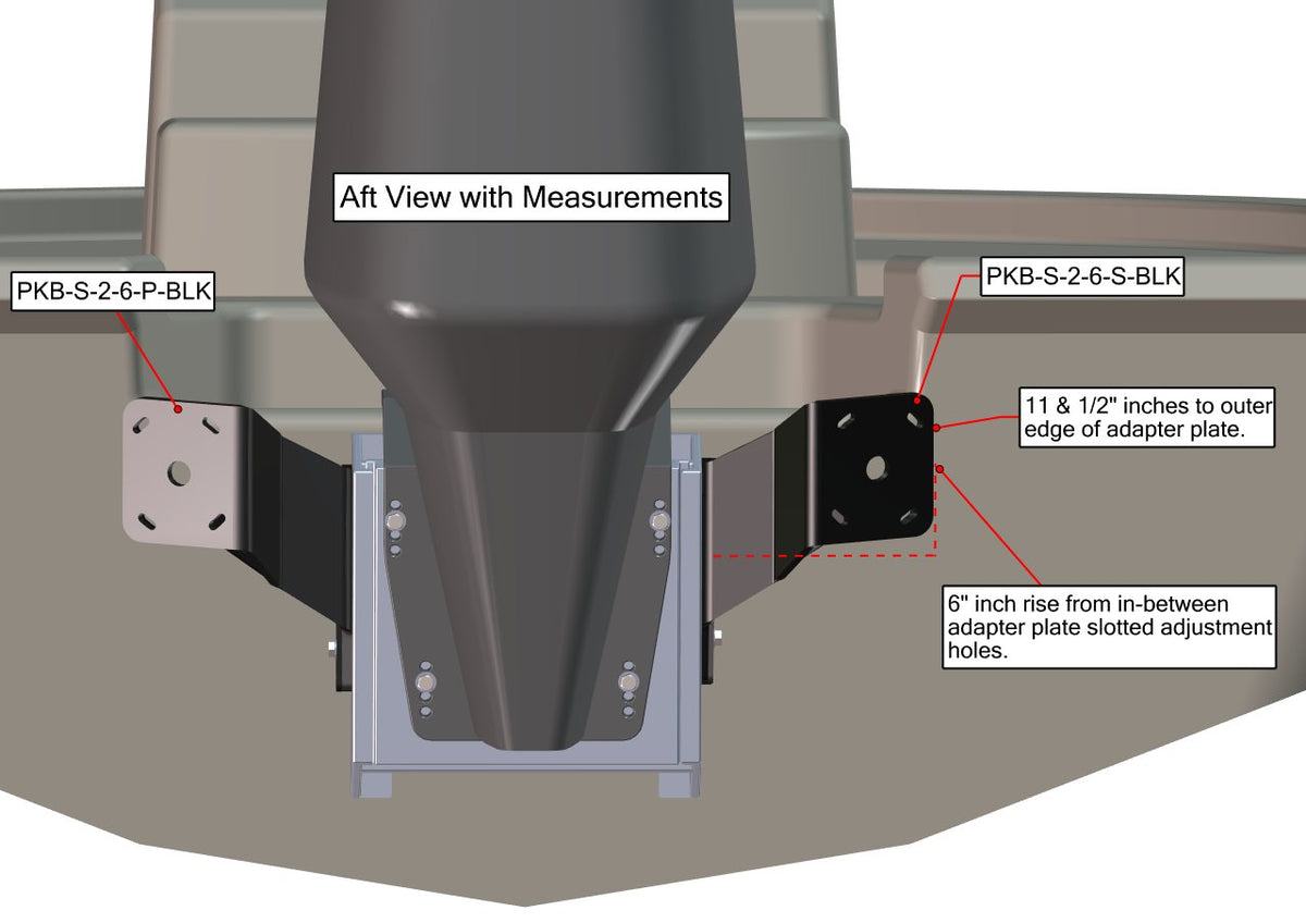 Dual Braced S-2-6 Black Adapter Plate Kit