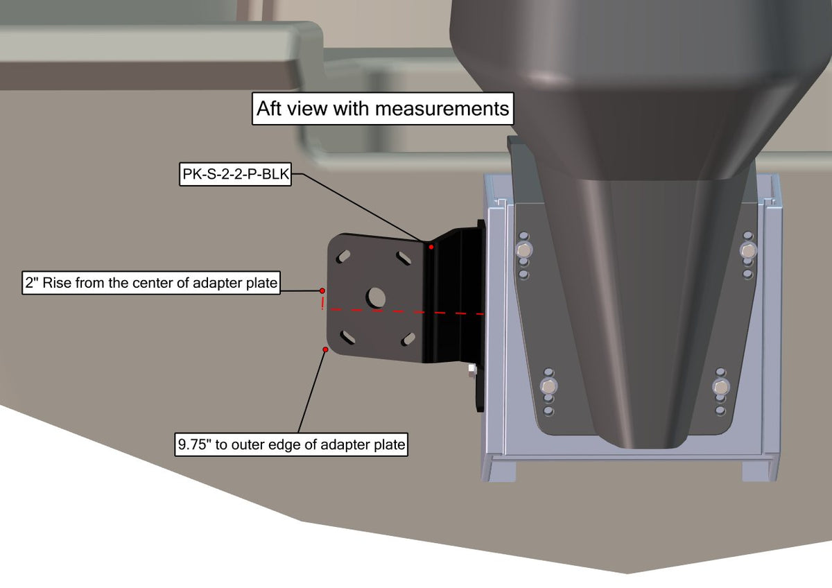 Port Side S-2-2 Black Adapter Plate