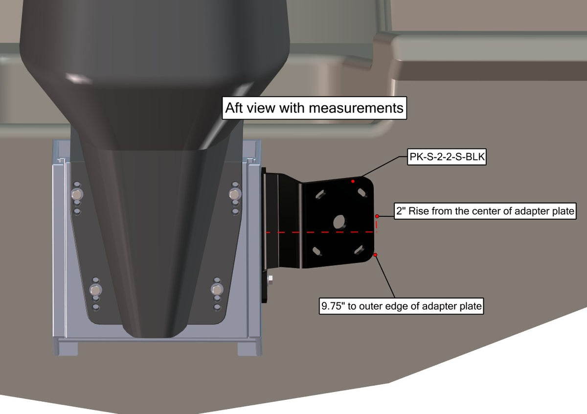 Braced Starboard Side S-2-3 Black Adapter Plate