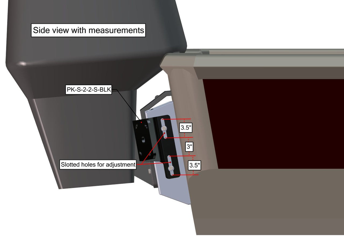 Starboard Side S-2-3 Black Adapter Plate