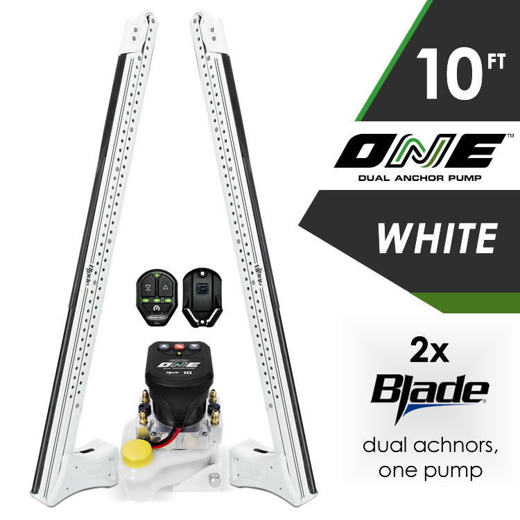 Dual 10FT White Power-Pole Blades - ONE Pump