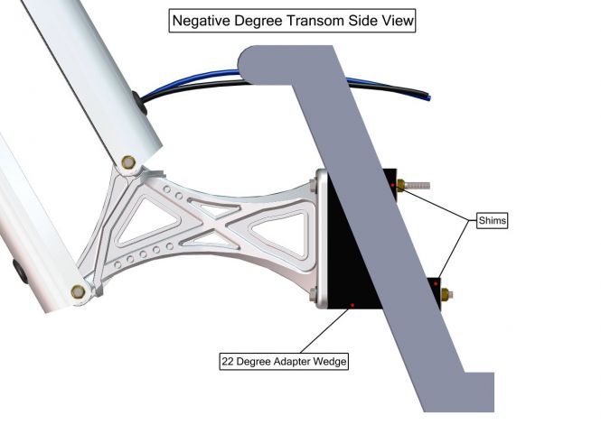 2 inch (22 degree) Wedge Adapter for Angled Transoms
