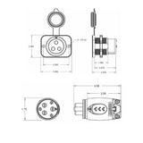 Marinco 70A Trolling Plug and Receptacle