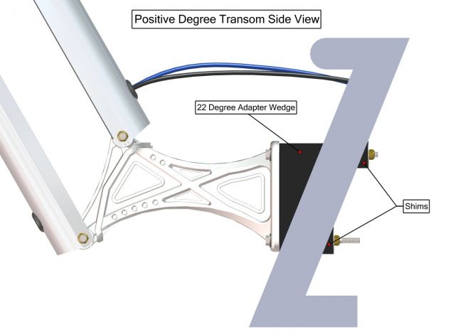 2 inch (22 degree) Wedge Adapter for Angled Transoms