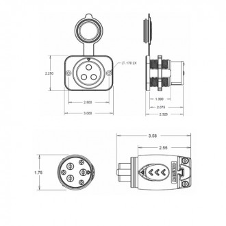 Marinco 70A Trolling Plug and Receptacle
