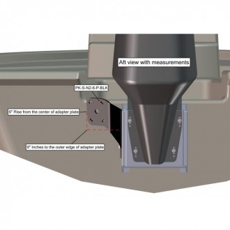 Braced Port Side S-N2-6 Black Adapter Plate