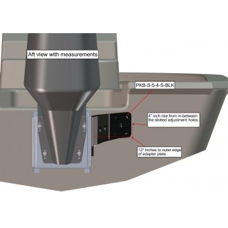 Braced S-5-4 Black Adapter Plate - Starboard Side